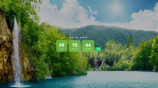 Digital Clock Using HTML CSS & JavaScript | Real Time Clock with Background Image