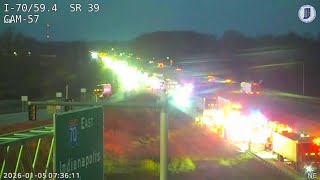 Eastbound I-70 reopened near Monrovia exit in Hendricks County following crash involving semi