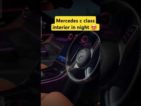 Mercedes C class interior looks at night 😍 | #mercedes #automobile #trending