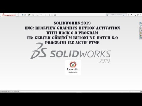 SolidWorks 2019 RealView Graphics Button Activation With Hack 6.0 Program Video No 5