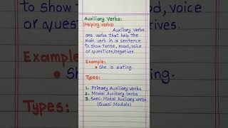 Definition of Auxiliary Verbs (Helping Verbs) and its Types
