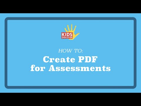 How to create PDF for Assessments