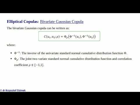 Elliptical Copulas: Bivariate Gaussian Copula