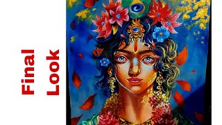 Krishna Drawing , Acrylic painting, Little krishna easy Drawing  , krishna painting Fina look