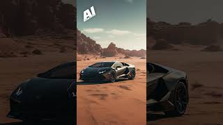 AI MASTERED LAMBORGHINI IN DESERT #ai #aimasters #aiart #viral #ailovers #cars #lamborghini #lambo