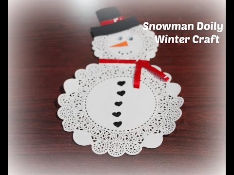 Snowman Doily Winter Craft