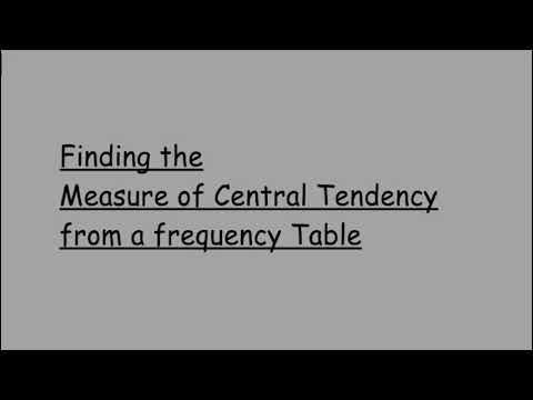 Measure of Central Tendency from Frequency table