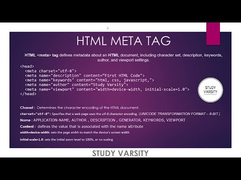 HTML META TAG with Source Code | STUDY VARSITY