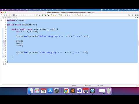 Swap Number without temp variable | Java Program