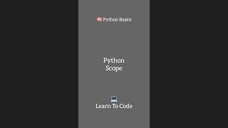 What is Scope in Python?#python #scope #global #local
