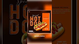 Hot dog 🌭 social media post design in photoshop #creative #graphicdesigntutorials #trendingshorts