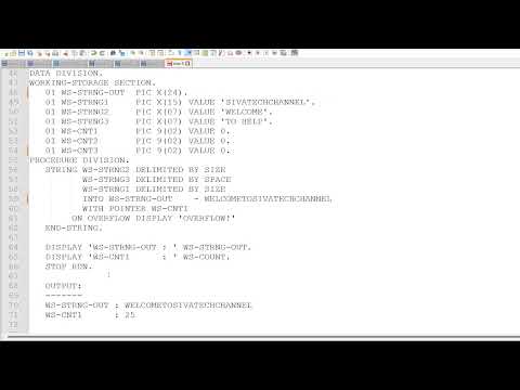 Cobol Tutorial Part  13  STRING & UNSTRING Verbs in String Handling