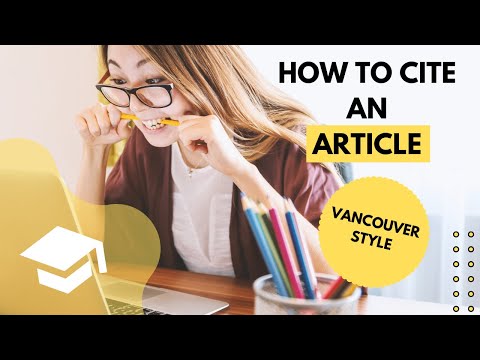 How to cite a journal article in Vancouver style