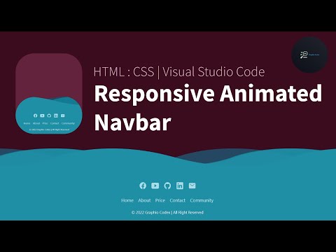 Animated Footer | Responsive | HTML | CSS | Visual Studio Code | Graphio Codex