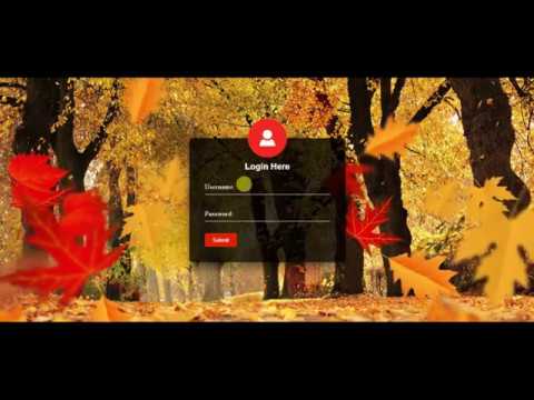 Transparent Login Form with Leaves Animation