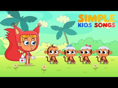 🐵 5 Little Monkeys Jumping On The Bed 😍 Simple Kids Songs - 2025 Edition