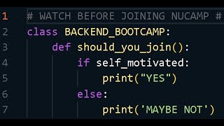 Watch before joining Nu Camp Back End Bootcamp.  My week 5 review.