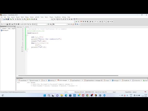 C program to find a factorial of a number using for loop | Best video