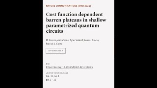 Cost function dependent barren plateaus in shallow parametrized quantum circuits | RTCL.TV