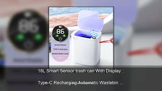 18L Smart Sensor trash can With Display Type-C Recharging Automatic Wastebin For Bathroom Kitch