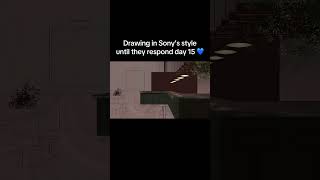 Drawing in @SonyAnimation style day 15 💙 #art #drawingprocess #digitalart #backgroundart