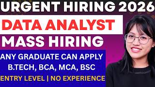Data Analyst Jobs for Freshers 🔥 Entry Level Hiring & Internship Opportunities (Apply Now) 2026