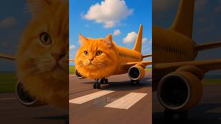 🚀 Ginger Cat Airplane Takes Off! | Funny AI Animation ✈️🐱 #shorts #ai #viral #cat #plane #trending
