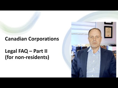 Incorporation in Canada for Non Residents