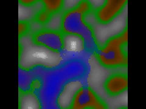 A spring fills a valley - simulation