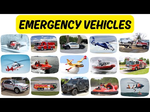 Learn Emergency Vehicles Names in English for Kids with Pictures and Videos | Fun Learning for Kids🚑