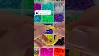 yellow and white loom band bracelet #loombands #toys #diy