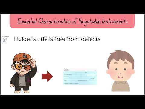 Characteristics of Negotiable Instrument | Negotiable Instrument Act 1881 | Easy Explanation