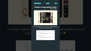 Modern Image Gallery Using HTML & CSS! 🖼️✨ #webdevelopment #webcoding #htmlcss  #shorts