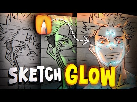 Easy Way of Sketch Glowing |  TUTORIAL  | USING AUTODESK mobile version #autodesk #glow #animeartist