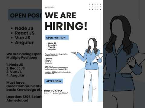 Hiring Now! 📌Node.js, React.js, Vue.js & Angular Developers | Ahmedabad | Shiv Infotech#reactjs