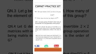 CSIRNET PRACTICE SET 1 - MIXED SHORT VIDEO #shorts #csirnet #december #maths