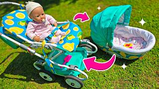 Baby Born doll and transformable stroller | Baby walk
