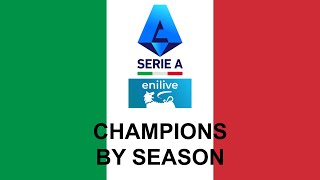 Serie A - Champions by Season: 1898-2024