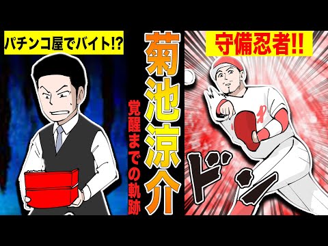 【菊池涼介①】ファインプレー連発の守備職人に成り上がるまでの物語!!【幼少期〜プロ入り編】【漫画】