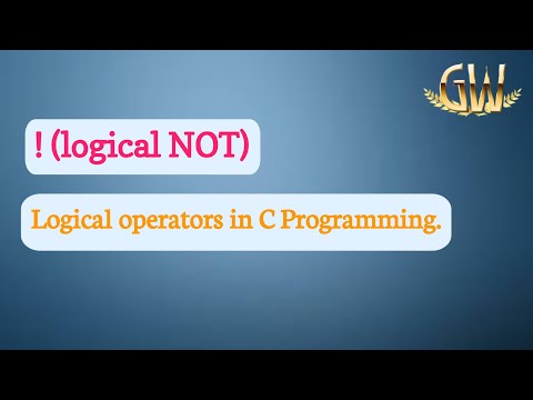 LOGICAL (NOT) ! operator.||How to use logical not in programming language||for biggner's.