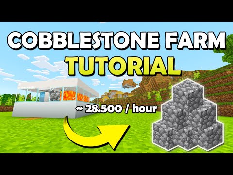 Easy Cobblestone Farm in Minecraft Bedrock 1.21 (MCPE/Xbox/PS4/PS5/Nintendo Switch/PC)