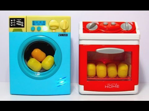 Toy Washing Machine Zanussi HTI and Toy Stove with Surprise Eggs