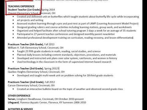 Education Major Resume