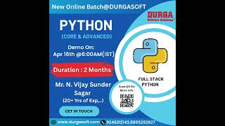 🔥 New Full Stack Python Batch @ DURGASOFT! 🔥