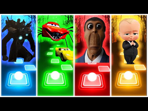 Titan Cameramen 🆚  McQueen Eater 🆚  Obunga 🆚  Baby Boss ▶️ Tiles Hop