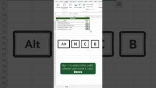 Add CLICKABLE CHECKBOXES In EXCEL With A Simple Shortcut