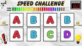 Slow to Fast Alphabets Say The Word On Beat Challenge 14 | SPEED EDITION | Fast Rhythm Test