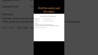 Graph Circles - Equations in General Form - Lead Coefficient Not 1
