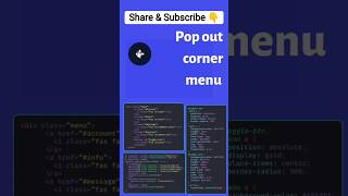 ✨ Pop out corner menu #css #js #javascript #html #popout #effects #webdevelopment #animation #tips