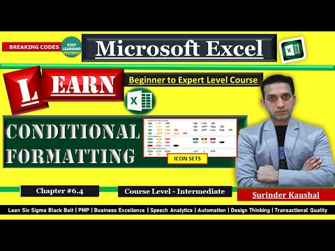 Microsoft Excel Master Class | Conditional Formatting using ICON SETS  | Chapter 6.4